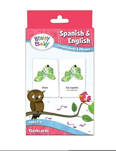 SPANISH & ENGLISH Flashcards SET Simple Words and Phrases for Preschool Children by Brainy Baby®