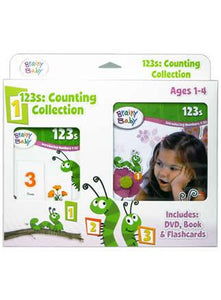 Brainy Baby 123s Introducing Numbers 1-20 Board Book, Flashcards & DVD Collection for Preschool Children