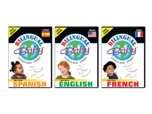 Bilingual Baby® Learn Spanish, English & French Total Immersion 3 DVD Set for Babies and Toddlers