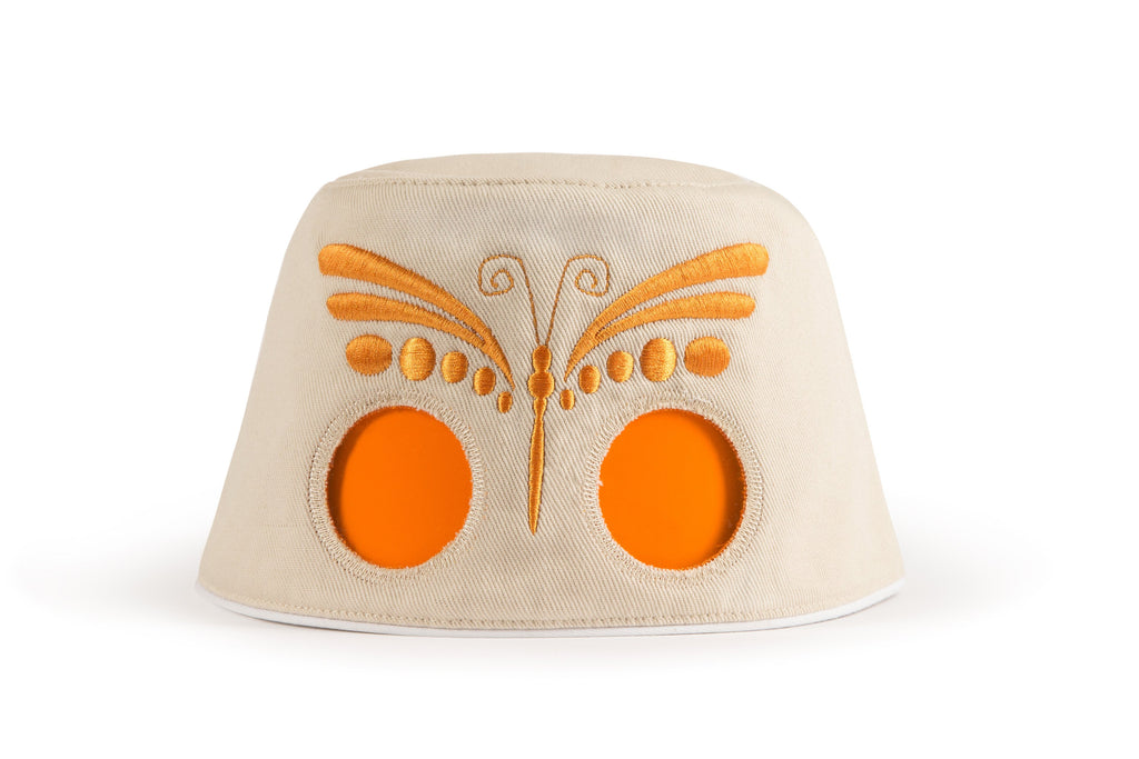 COOEEE Butterfly Sunglasses Hat Khaki with Orange Lenses by Boomerang Baby