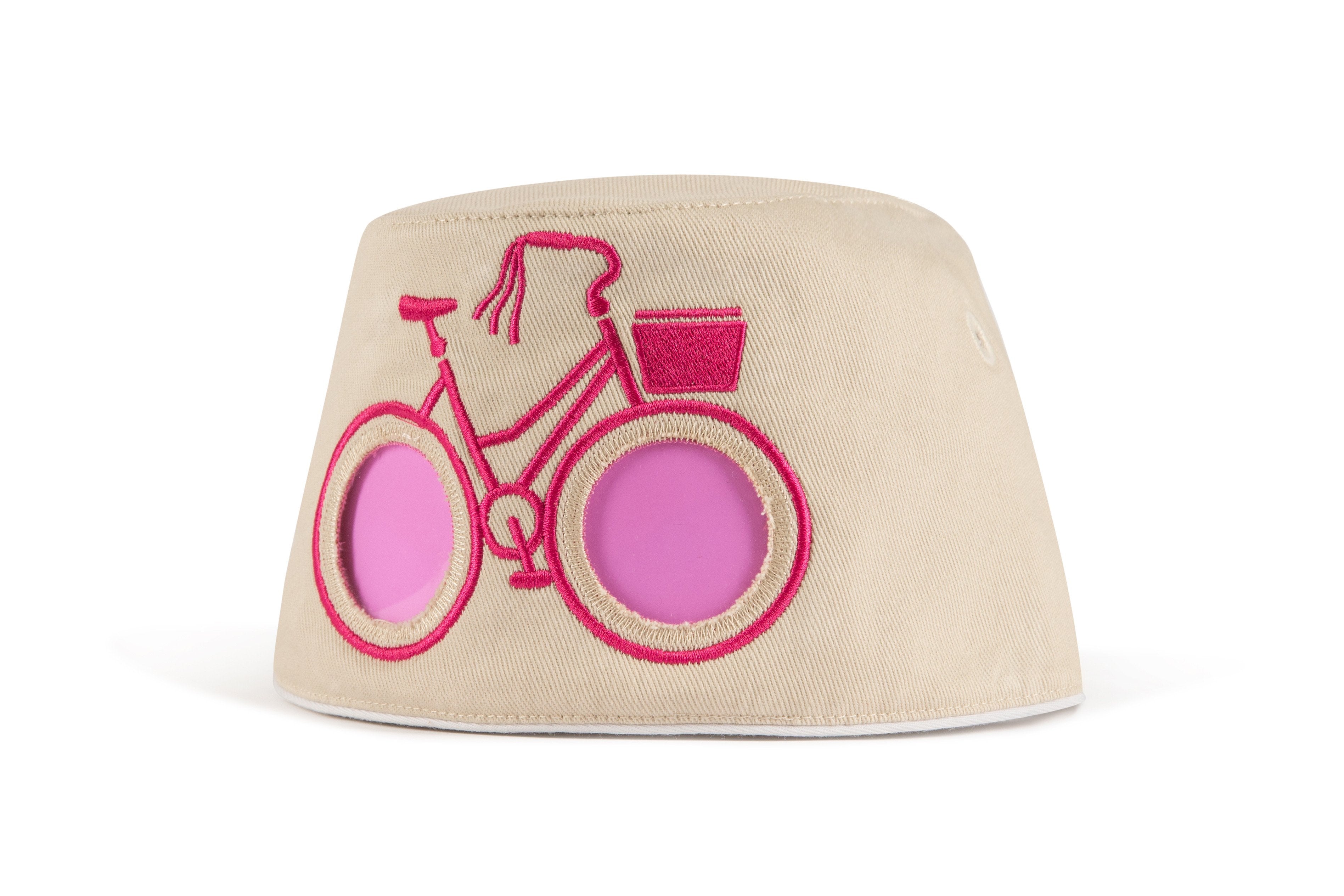 COOEEE Pink Bike Sunglasses Hat Khaki with Pink Lenses by Boomerang Baby