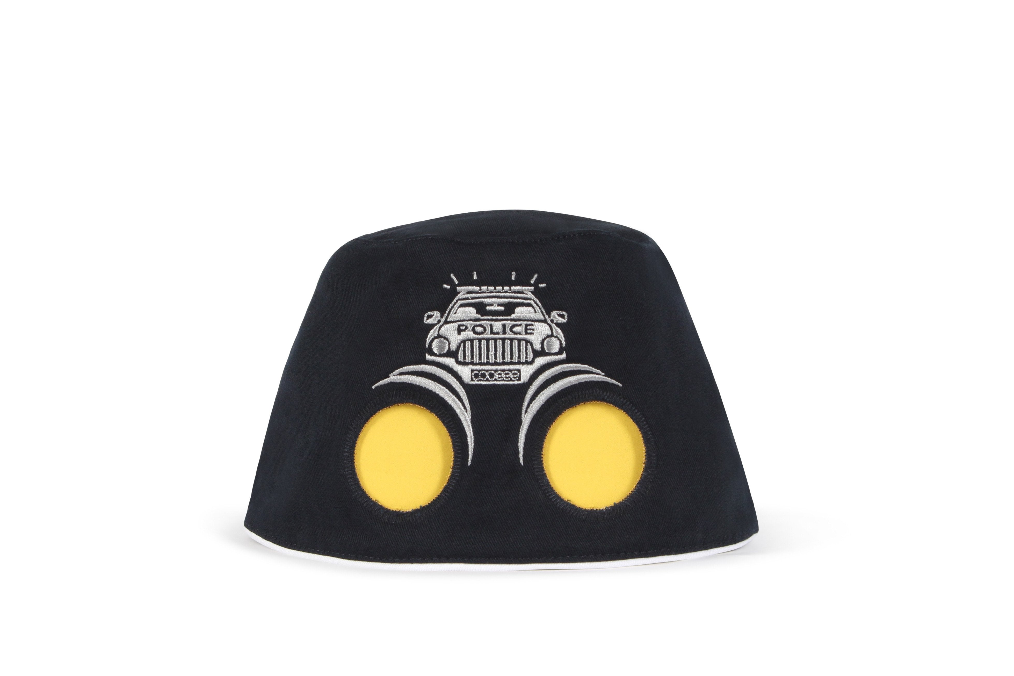 COOEEE Police Car Sunglasses Hat Black with Yellow Lenses by Boomerang Baby