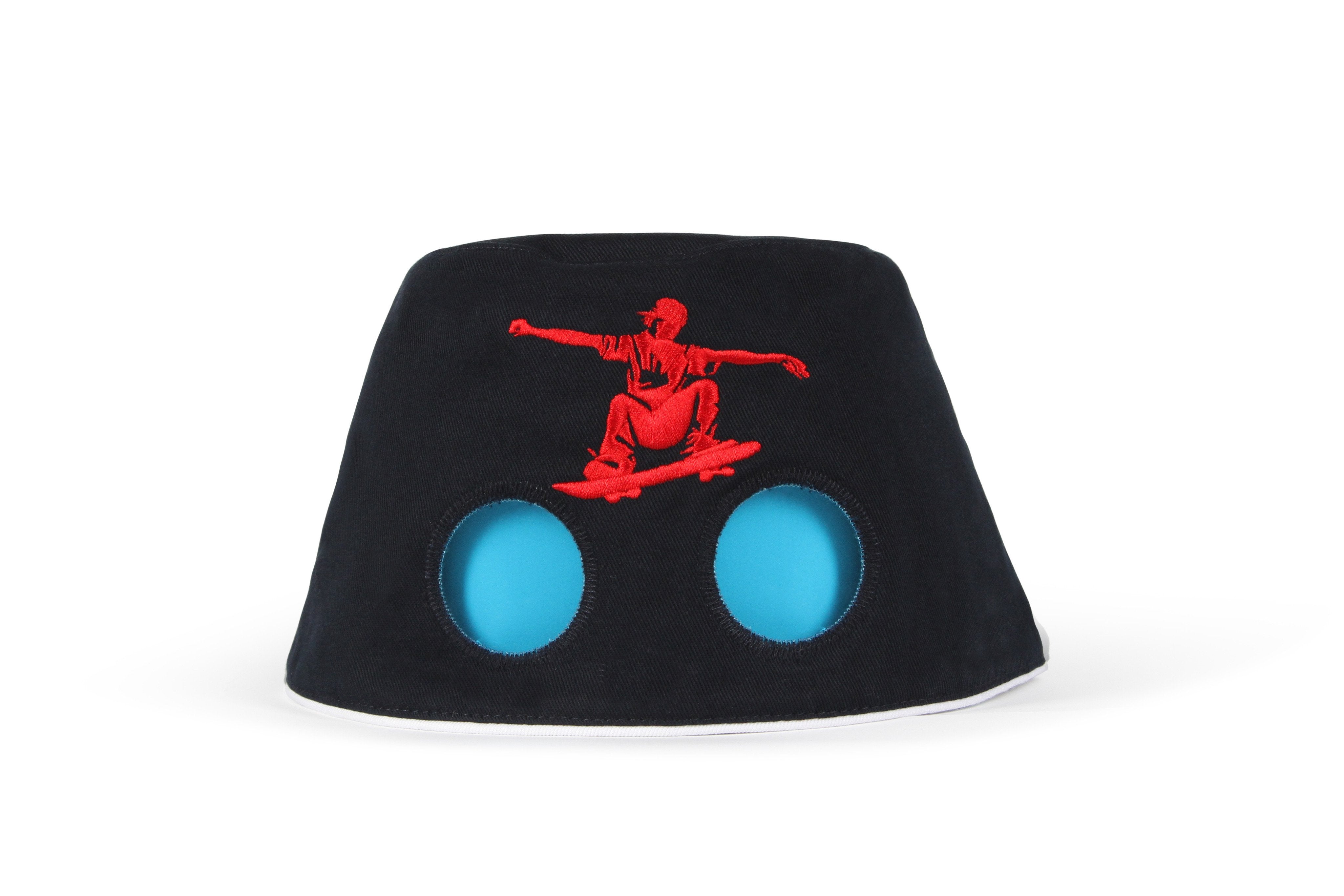 COOEEE Skater Sunglasses Hat Black and Red with Blue Lenses by Boomerang Baby
