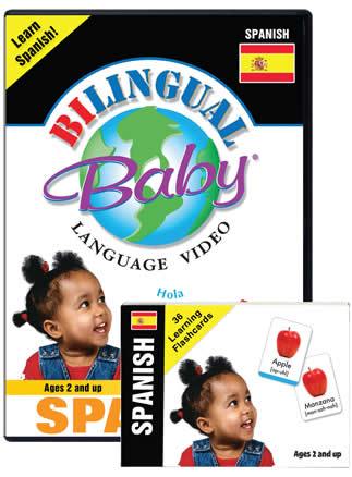 Bilingual Baby Learn Spanish Total Immersion DVD and Flash Card Set for Babies and Toddlers by Small Fry Beginnings